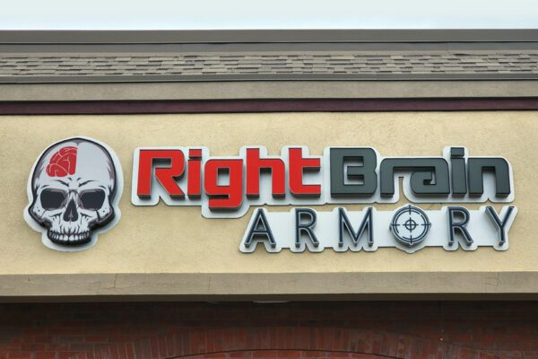 Right Brain Armory Sign